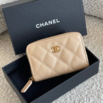 CHANEL Handbag Chanel Classic Zipped Coin Purse Beige -Knockoff
