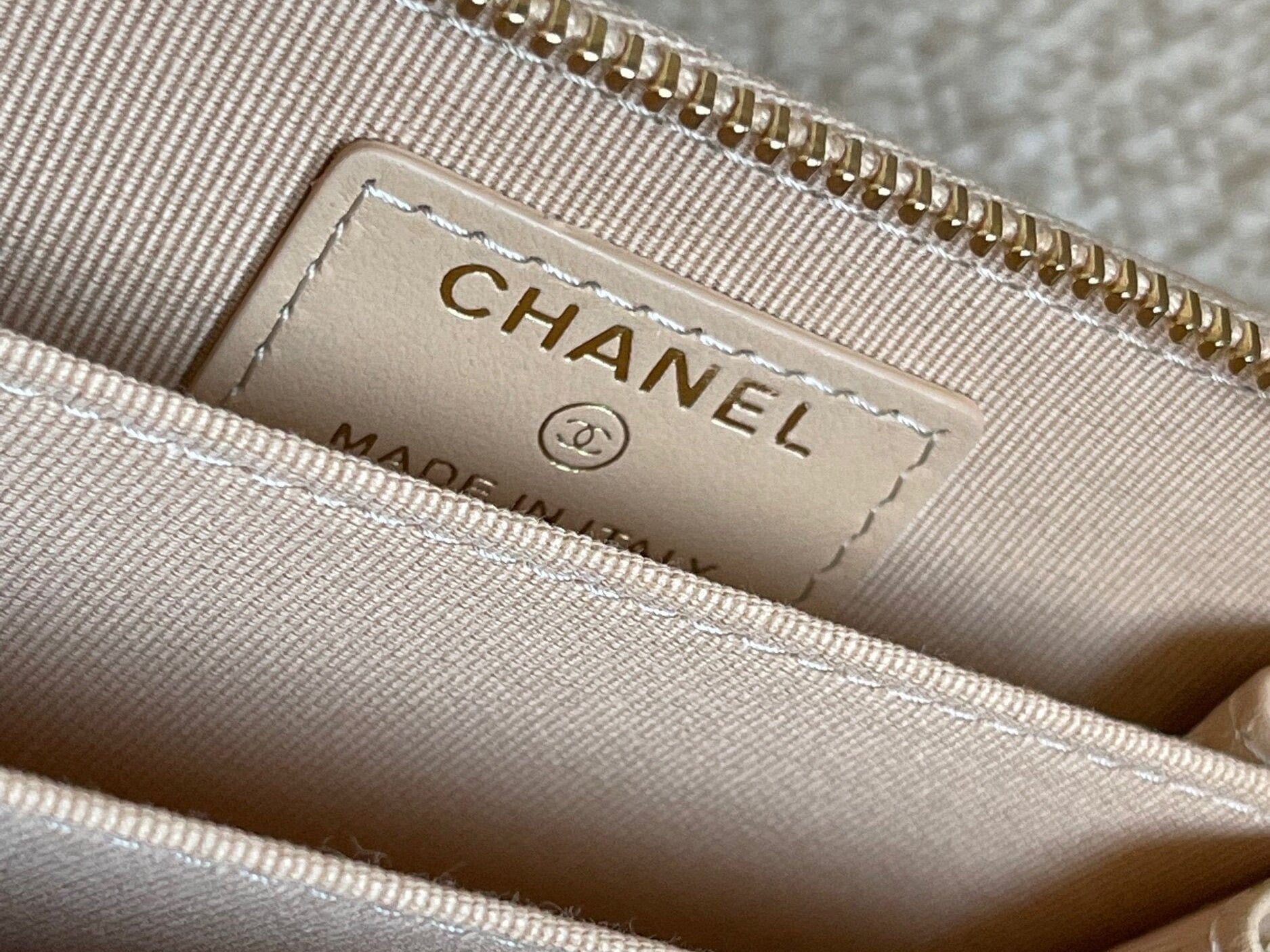 CHANEL Handbag Chanel Classic Zipped Coin Purse Beige -Knockoff
