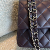 CHANEL Handbag Chanel Dark Purple Lambskin Quilted Classic Flap Medium SHW -Knockoff
