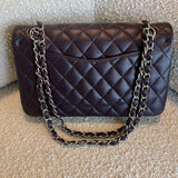 CHANEL Handbag Chanel Dark Purple Lambskin Quilted Classic Flap Medium SHW -Knockoff
