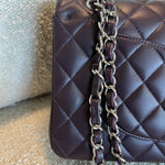 CHANEL Handbag Chanel Dark Purple Lambskin Quilted Classic Flap Medium SHW -Knockoff
