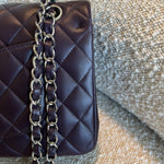 CHANEL Handbag Chanel Dark Purple Lambskin Quilted Classic Flap Medium SHW -Knockoff
