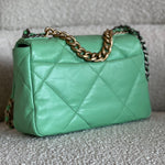 CHANEL Handbag Chanel Green Goatskin Quilted Small 19 Flap MHW -Knockoff
