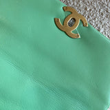 CHANEL Handbag Chanel Green Goatskin Quilted Small 19 Flap MHW -Knockoff
