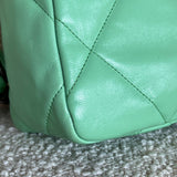 CHANEL Handbag Chanel Green Goatskin Quilted Small 19 Flap MHW -Knockoff
