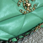 CHANEL Handbag Chanel Green Goatskin Quilted Small 19 Flap MHW -Knockoff
