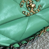 CHANEL Handbag Chanel Green Goatskin Quilted Small 19 Flap MHW -Knockoff
