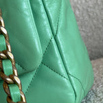 CHANEL Handbag Chanel Green Goatskin Quilted Small 19 Flap MHW -Knockoff
