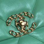 CHANEL Handbag Chanel Green Goatskin Quilted Small 19 Flap MHW -Knockoff
