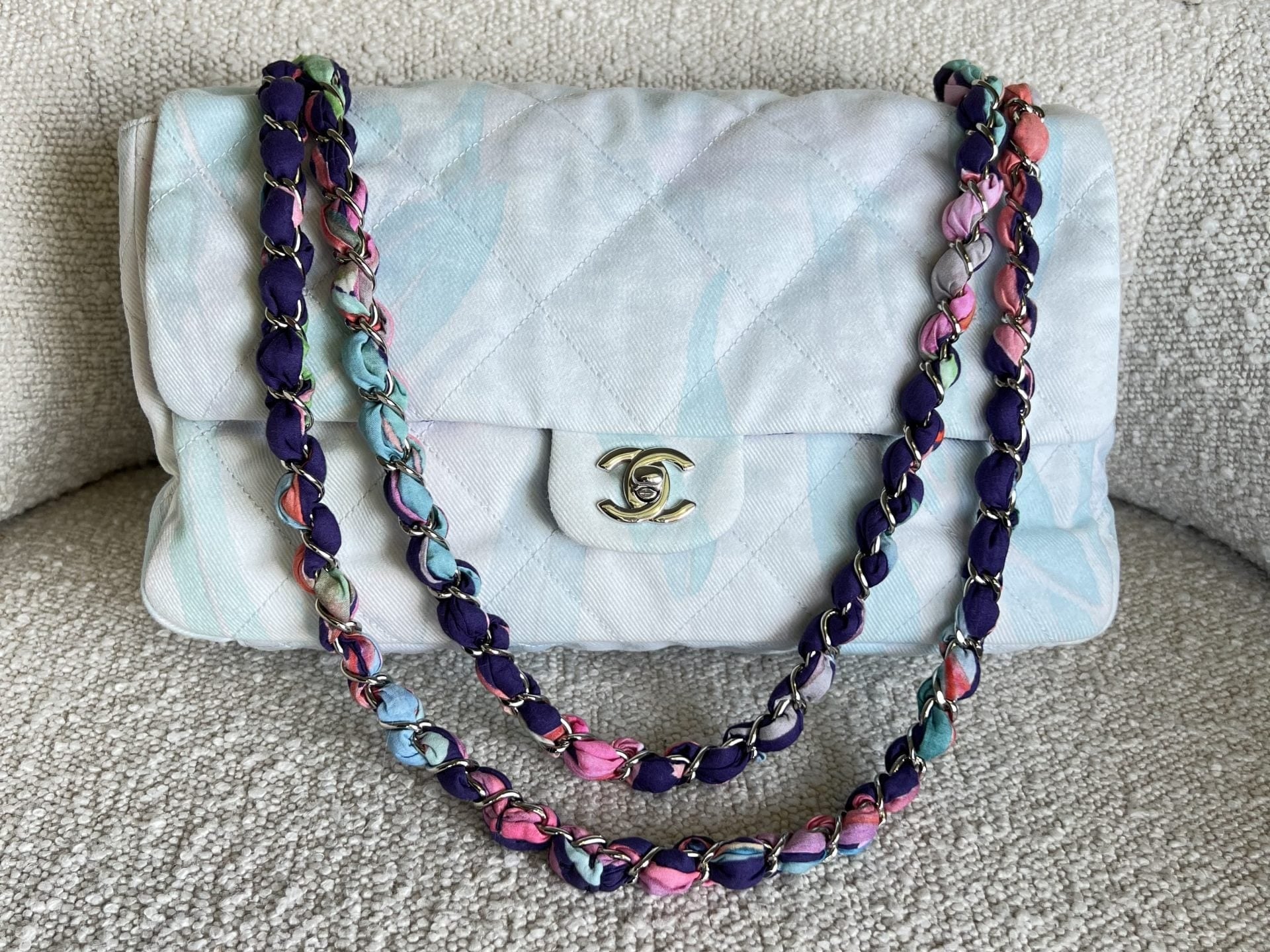 CHANEL Handbag Chanel Jungle Jeans Flap Bag Blue SHW -Knockoff
