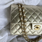 CHANEL Handbag Chanel Metallic Gold Lambskin Quilted Classic Flap Medium AGHW -Knockoff
