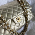 CHANEL Handbag Chanel Metallic Gold Lambskin Quilted Classic Flap Medium AGHW -Knockoff
