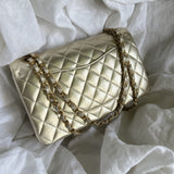 CHANEL Handbag Chanel Metallic Gold Lambskin Quilted Classic Flap Medium AGHW -Knockoff
