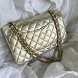 CHANEL Handbag Chanel Metallic Gold Lambskin Quilted Classic Flap Medium AGHW -Knockoff
