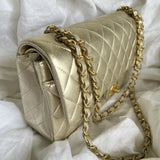 CHANEL Handbag Chanel Metallic Gold Lambskin Quilted Classic Flap Medium AGHW -Knockoff
