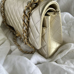 CHANEL Handbag Chanel Metallic Gold Lambskin Quilted Classic Flap Medium AGHW -Knockoff
