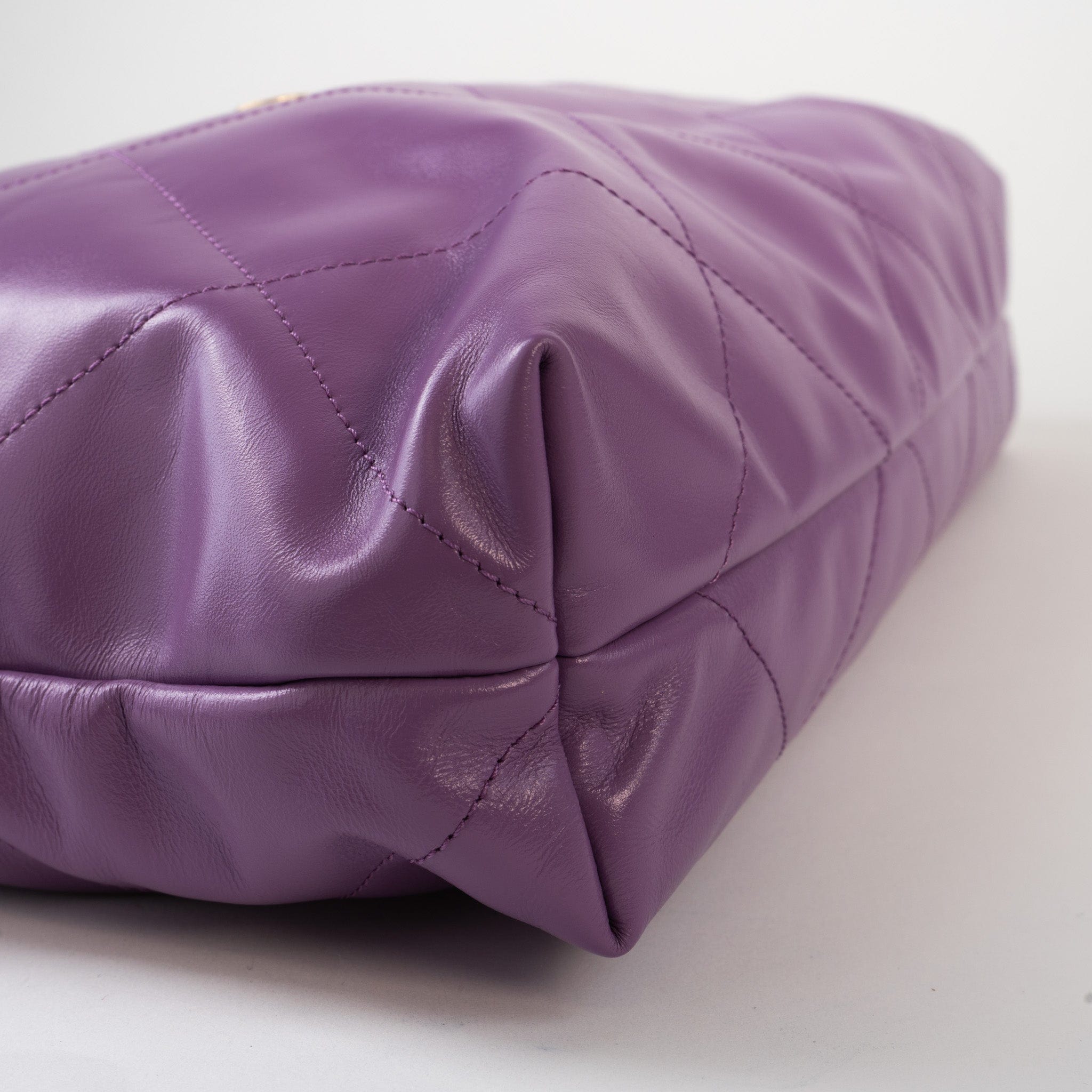 CHANEL Handbag Chanel Purple Calfskin Quilted 22 Drawstring Bag -Knockoff
