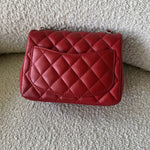 CHANEL Handbag Chanel Red Mini Square Lambskin Quilted Flap SHW -Knockoff
