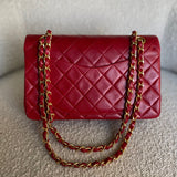 CHANEL Handbag Chanel Small Vintage Red Lambskin Quilted Classic Flap GHW -Knockoff
