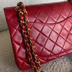 CHANEL Handbag Chanel Small Vintage Red Lambskin Quilted Classic Flap GHW -Knockoff
