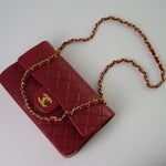 CHANEL Handbag Chanel Small Vintage Red Lambskin Quilted Classic Flap GHW -Knockoff
