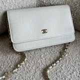 CHANEL Handbag Chanel White Caviar Quilted Camellia Wallet on Chain LGHW (WOC) -Knockoff
