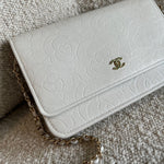 CHANEL Handbag Chanel White Caviar Quilted Camellia Wallet on Chain LGHW (WOC) -Knockoff
