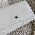 CHANEL Handbag Chanel White Caviar Quilted Camellia Wallet on Chain LGHW (WOC) -Knockoff
