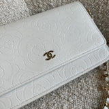 CHANEL Handbag Chanel White Caviar Quilted Camellia Wallet on Chain LGHW (WOC) -Knockoff
