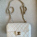 CHANEL Handbag Chanel White Iridescent Mini Rectangular LGHW -Knockoff
