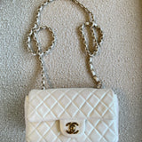 CHANEL Handbag Chanel White Iridescent Mini Rectangular LGHW -Knockoff
