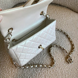 CHANEL Handbag Chanel White Iridescent Mini Rectangular LGHW -Knockoff
