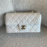 CHANEL Handbag Chanel White Iridescent Mini Rectangular LGHW -Knockoff
