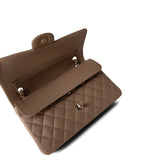 CHANEL Handbag Classic flap / Beige 22A Dark Beige Caviar Quilted Classic Flap Medium Light Gold Hardware -Knockoff
