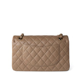 CHANEL Handbag Classic flap / Beige 22A Dark Beige Caviar Quilted Classic Flap Medium Light Gold Hardware -Knockoff
