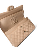 CHANEL Handbag Classic flap / Beige Beige / Tan Caviar Quilted Classic Flap Medium Light Gold Hardware -Knockoff
