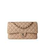 CHANEL Handbag Classic flap / Beige Beige / Tan Caviar Quilted Classic Flap Medium Light Gold Hardware -Knockoff
