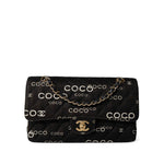 CHANEL Handbag Classic Flap / Black Black Canvas Quilted COCO Medium Classic Flap Light Gold Hardware -Knockoff
