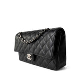 CHANEL Handbag Classic flap / Black Black Caviar Quilted Classic Flap Medium Silver Hardware -Knockoff
