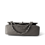 CHANEL Handbag Classic flap / Grey 21B Metallic Ruthenium Lambskin Quilted Classic Flap Medium Ruthenium Hardware -Knockoff
