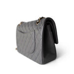 CHANEL Handbag Classic Flap / Grey 22A Dark Grey Lambskin Quilted Classic Flap Medium Light Gold Hardware -Knockoff
