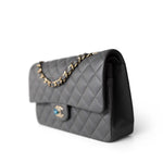 CHANEL Handbag Classic Flap / Grey 22A Dark Grey Lambskin Quilted Classic Flap Medium Light Gold Hardware -Knockoff
