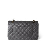 CHANEL Handbag Classic Flap / Grey 22A Dark Grey Lambskin Quilted Classic Flap Medium Light Gold Hardware -Knockoff
