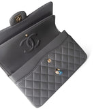 CHANEL Handbag Classic Flap / Grey 22A Dark Grey Lambskin Quilted Classic Flap Medium Light Gold Hardware -Knockoff
