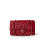 CHANEL Handbag Classic Flap / Red Red Caviar Quilted Classic Flap Medium Light Gold Hardware -Knockoff
