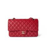 CHANEL Handbag Classic Flap / Red Red Caviar Quilted Classic Flap Medium Light Gold Hardware -Knockoff
