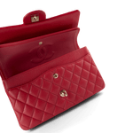 CHANEL Handbag Classic Flap / Red Red Caviar Quilted Classic Flap Medium Light Gold Hardware -Knockoff
