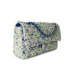 CHANEL Handbag Classic Flap / White 23S White Blue Green Tweed Quilted Classic Flap Medium -Knockoff
