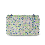 CHANEL Handbag Classic Flap / White 23S White Blue Green Tweed Quilted Classic Flap Medium -Knockoff
