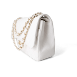 CHANEL Handbag Classic Flap / White White Caviar Quilted Jumbo Classic Flap Light Gold Hardware -Knockoff
